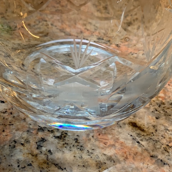 PEAR shaped PITCHER- CRYSTAL pitcher 
Hand-blown and flower etched. - Picture 9 of 10